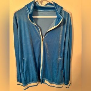 Velvet blue track suit